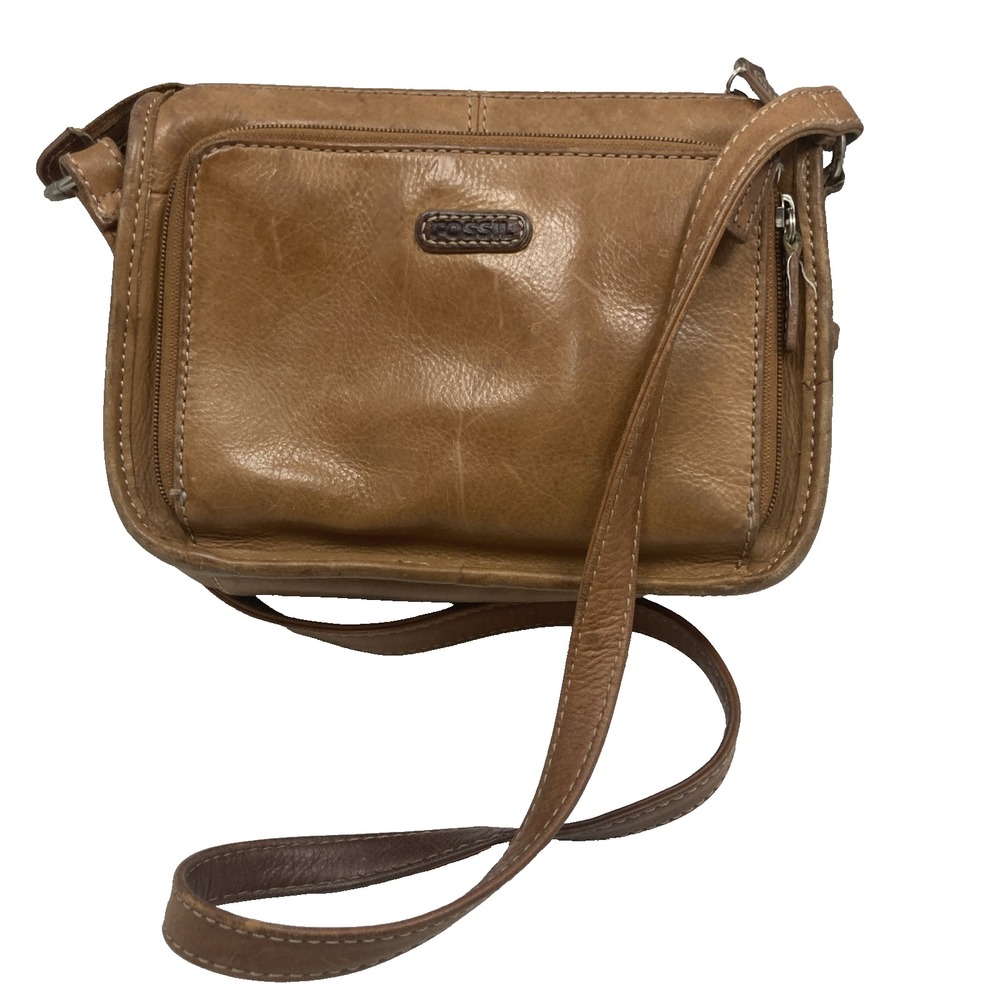 Vintage Brown Fossil Bag Purse Crossbody Shoulder Bag Ladies Bag